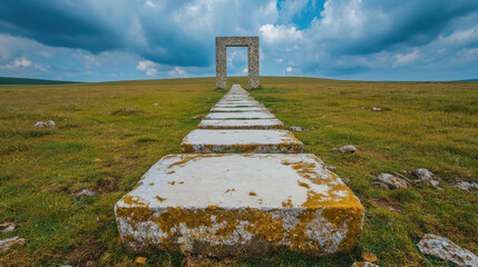 Abreuvoir, A low-angle shot of a long rectangular water trough showcasing high fidelity and detail in a modern setting.