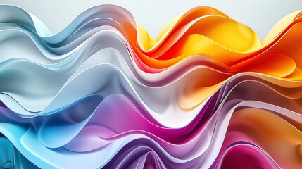 A 3D rendering of a wavy, abstract, colorful surface.