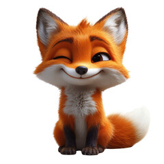Obraz premium A cartoon fox with a big smile on its face