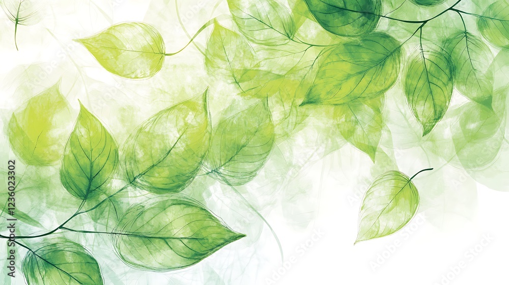 Poster Abstract springtime leaves background. Possible use print design