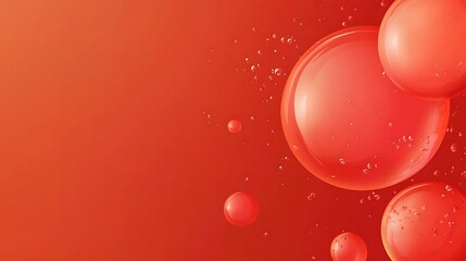 Abstract Red Liquid Bubbles