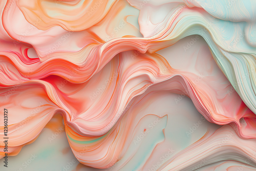 Poster A blend of pastel color gradients with smooth, fluid motion-like patterns
