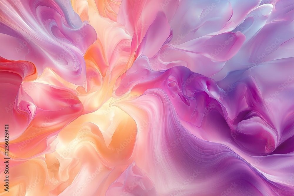 Poster A blend of pastel color gradients with smooth, fluid motion-like patterns