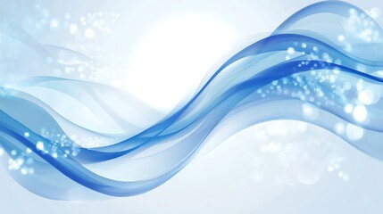 Abstract wavy blue lines, light background, graphic design