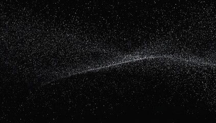 Abstract Background with White Particles Flowing on Black Digital Art Dynamic Design Element