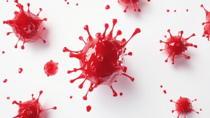 Infection flat design top view immune system on white background. 