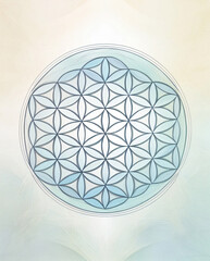 Fototapeta premium The Flower of Life pattern is used to enhance spiritual focus.