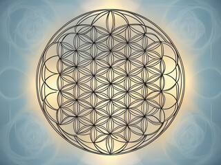 The Flower of Life pattern symbolizes spiritual enlightenment.