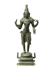 Ancient Chakra Purusha Sculpture Of Vishnus Discus Weapon, 10th Century Tamil Nadu Art