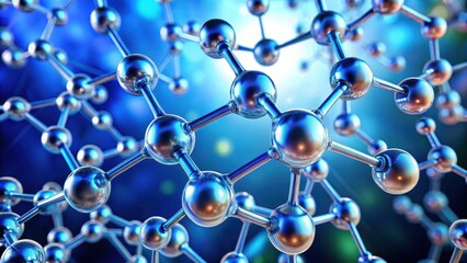 Molecule structure with intricate bonds and atoms