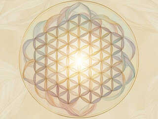 Obraz premium The image shows the Flower of Life, a symbol of sacred geometry.