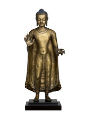 Ancient Buddha Sculpture Offering Protection From Bihar, India