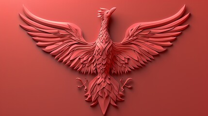 Fototapeta premium A 3D render of a red phoenix.