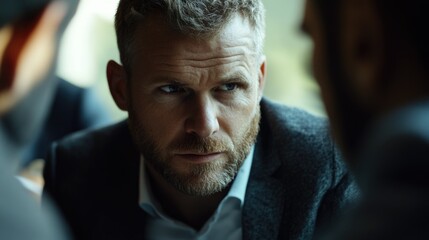 Businessman's Intense Conversation