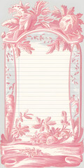 floral page with lines