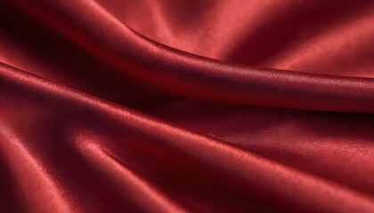 Fototapeta premium 4K Ultra HD Detailed Close-Up of Red Denim with Smooth Satin Waves and Soft Shadows 