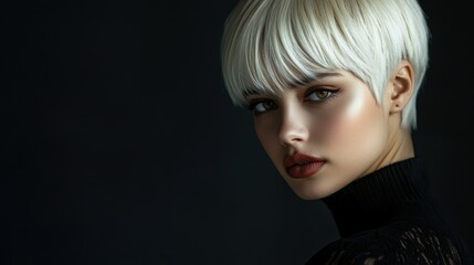 Fototapeta premium Futuristic Fashion Portrait of a Gender-Neutral Model