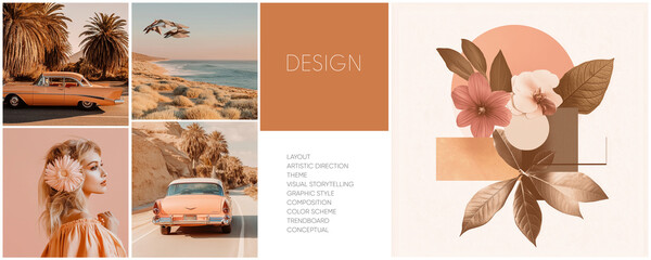 These images feature vibrant warm tones, vintage vibes, and coastal landscapes, blending nature and retro aesthetics. Ideal for creative projects like posters, moodboards, and design backgrounds.