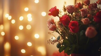 Obraz premium Vintage Valentine's day background, warm light. 