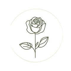 Isolated MInimalistic Botanic romantic rose petal bloom flower floral plant icon 