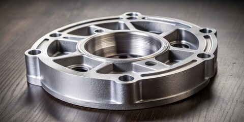 Naklejka premium Detailed shot of a cast aluminum alloy product with unique grain structure and imperfections, manufacturing process, aluminum alloys
