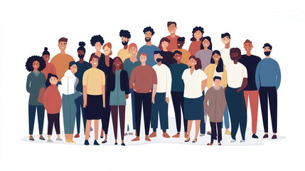 People of all skin colors gather together