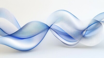 Fototapeta premium Abstract Blue Waves Flowing on White Background
