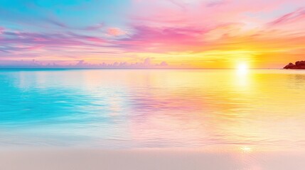 Fototapeta premium Tropical sunset beach ocean calm water