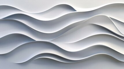 Abstract white wave wall design, modern background texture