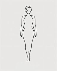 Naklejka premium Elegant simplicity defines this line-drawn female figure. 