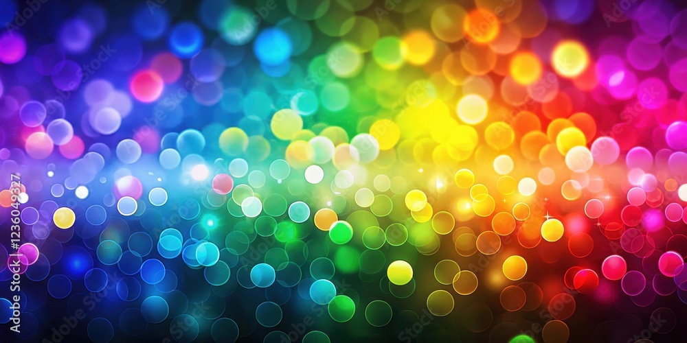 Poster Abstract Colorful Bokeh Background with Blurred Circles of Light and Sparkle Effect
