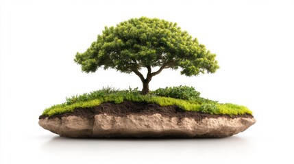 Bonsai Tree on white isolated background. Generative AI