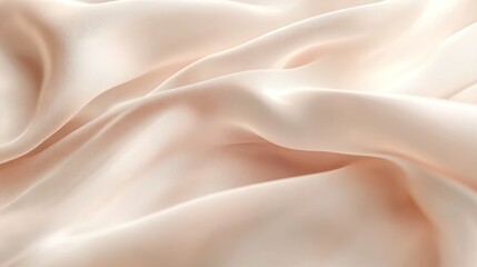 Fototapeta premium Draped blush silk fabric texture, studio shot, background blur, textile design