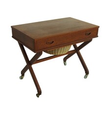Mid century sewing table in teak wood. Denmark 1960s.