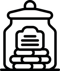 Preserving food in a glass jar with a label describing the content, ensuring proper storage and identification