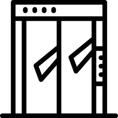 Metal detector gate opening, ensuring safety and security at entrance points