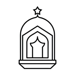 Ramadan Line Art Icon Vector Illustration