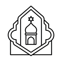 Ramadan Line Art Icon Vector Illustration