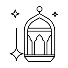 Ramadan Line Art Icon Vector Illustration