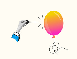 Popping the Balloon Risk, Challenge, Opportunity, Success, Failure, Dart, Hand, Target, Goal