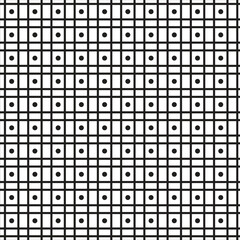 Seamless pattern with black and white dots on a white background