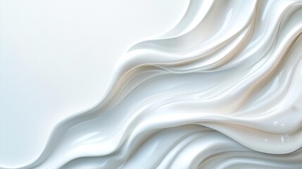 Obraz premium Abstract white background with fluid wave-like layers. Generative AI