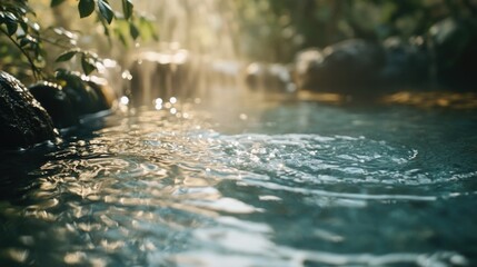 Fototapeta premium Serene Stream in a Jungle