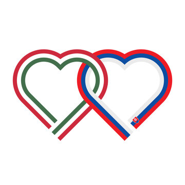 recommend clip art: heart shaped ribbon of hungary and slovakia flags intertwined. vector illustration isolated on white background