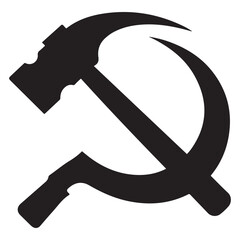 Hammer And Sickle Silhouette vector illustration, Silhouette Vector Illustration