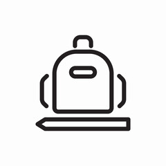 school backpack bag icon vector sign