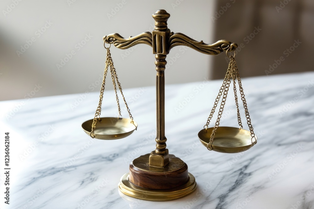 Poster a gold scale with two chains attached