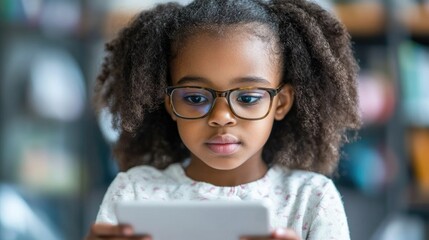 Young Girl Engaged with Tablet