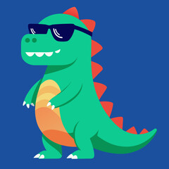 Funny dinosaur wearing sunglasses vector design