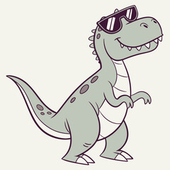 Funny dinosaur wearing sunglasses vector design